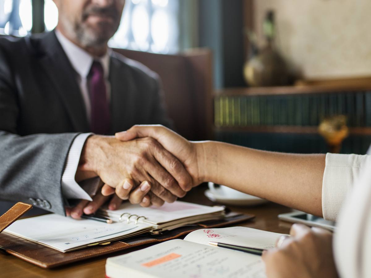Attorney meeting with a client